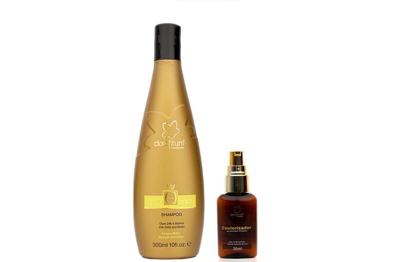 Imagem de Clorofitum Ouro 24 K Gold Shampoo e Cauterizador35 ml