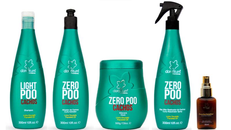 Imagem de Clorofitum Zero Poo Shampoo e Ativador de Cachos e Máscara e Soro Day After e Cauterizador35 ml