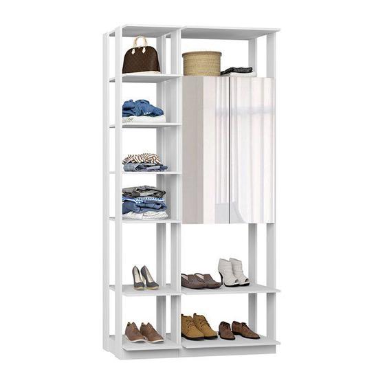 Imagem de Closet 02 Portas Clothes 9007 Branco Com Espelho Be Mobiliario