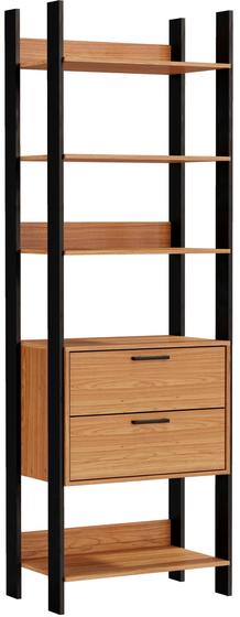 Imagem de Closet 1 Torre com Gaveteiro Olimpo 73 cm (LARG) Freijo Fosco com Preto Fosco- 51877