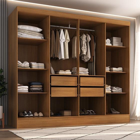 Imagem de Closet Casal 100% MDF 4 Gavetas Jatobá Yescasa