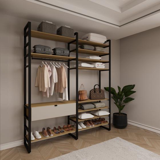 Imagem de Closet Duplo 11 Prateleiras 1 Gaveta Nancy