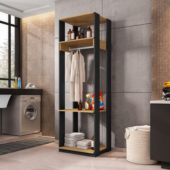 Closet Guarda Roupa Aberto Com Prateleira E Cabideiro Titan - Móveis Leão Imagem de Closet Guarda Roupa Aberto Com Prateleira E Cabideiro Titan