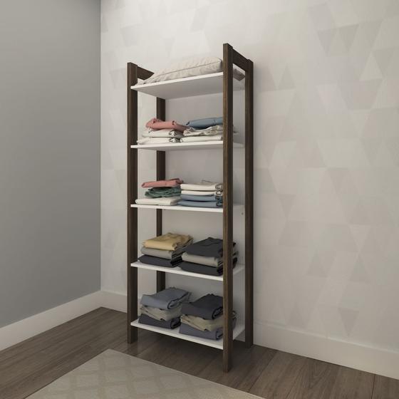 Imagem de Closet Modulado Aberto - Estante alta Multiuso 5 prateleiras 65cm AZ1005 Tecnomóbili