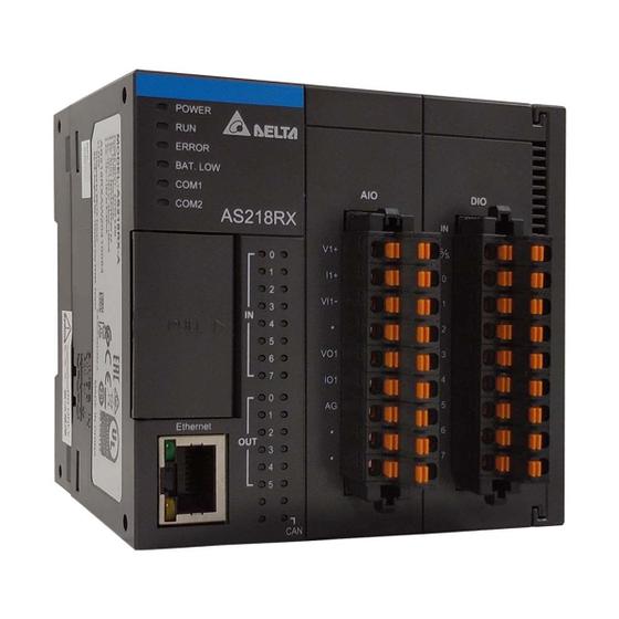 Imagem de CLP  64k passos 8ED/6SD/2EA/2SA Relay 4CHs/200kHz  AS218RX-A  Delta