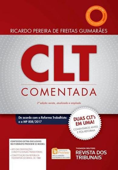 Imagem de CLT Comentada - 2ª Edição (2018) - RT - Revista dos Tribunais