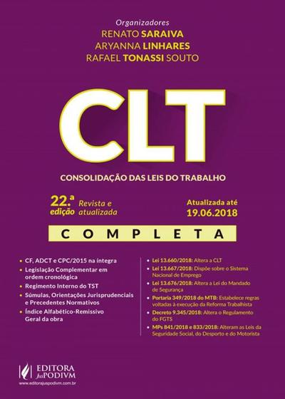 Imagem de CLT - Consolidação das Leis do Trabalho - 22ª Edição (2018)