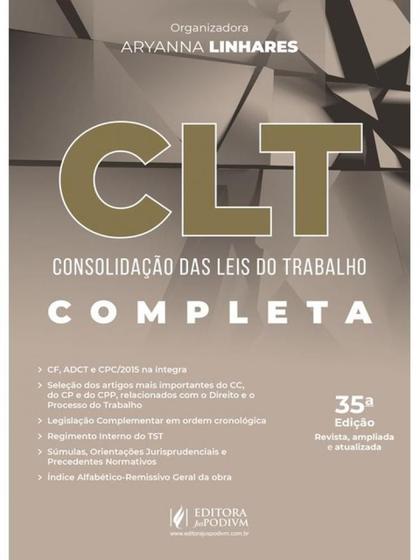 Imagem de CLT - CONSOLIDAÇÃO DAS LEIS DO TRABALHO - 40º EXAME DE ORDEM - 2024 - JUSPODIVM **