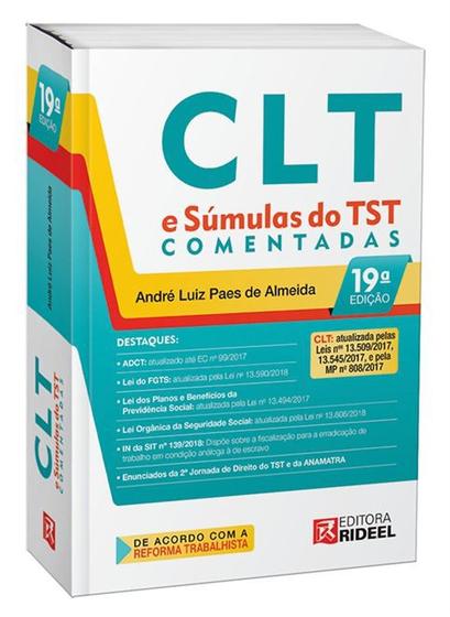 Imagem de CLT e Súmulas do TST Comentadas - 19ª Edição (2018)