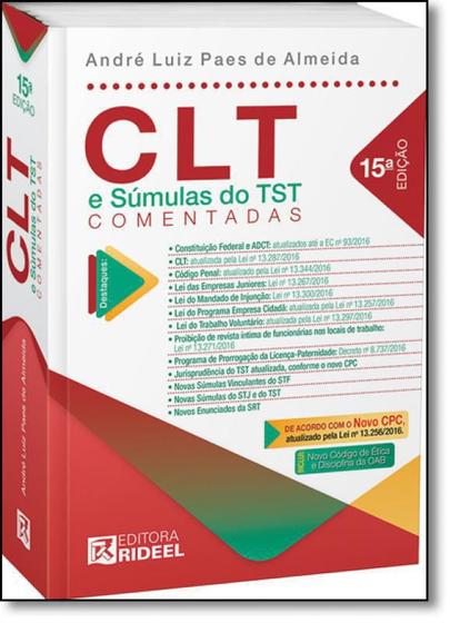 Imagem de Clt e Súmulas do Tst Comentadas