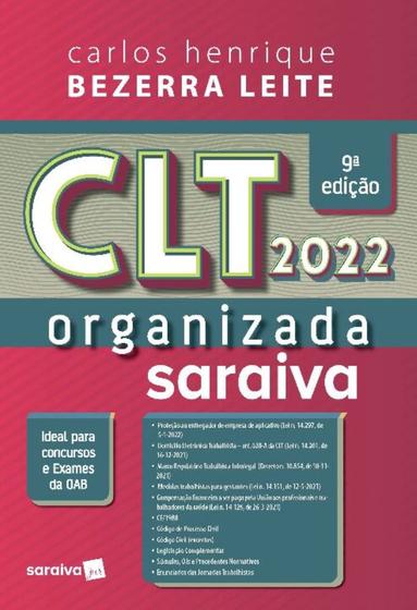Imagem de Clt Organizada - 9ª Edição 2022 - SARAIVA