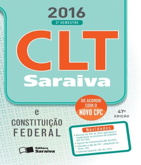 Imagem de Clt saraiva e constituicao federal   47 ed