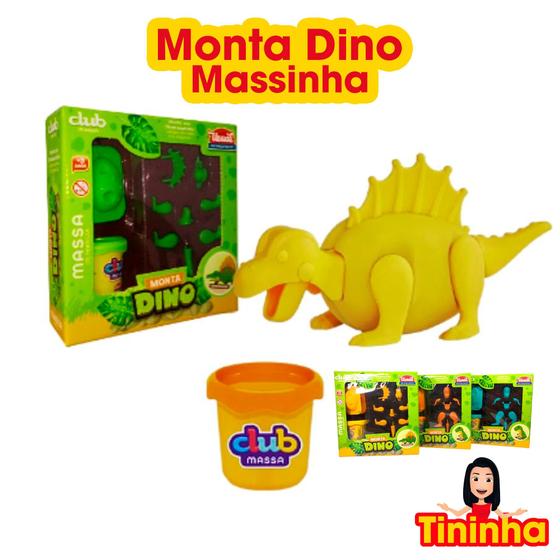 Imagem de Club Massa Monta Dino Mini Kit Sortido Massinha de Modelar Infantil Dinossauro