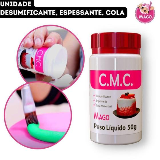 Imagem de CMC Desumificante Espessante Cola para Bolos Confeitaria Mago - 50g - Unidade