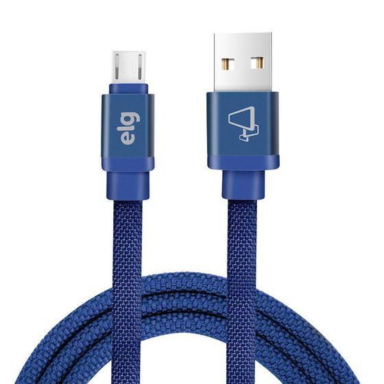 Imagem de CNV510BE - CABO SINC/REC MICRO USB TECIDO CANVAS 1 metro LINHA CANVAS AZUL - ELG