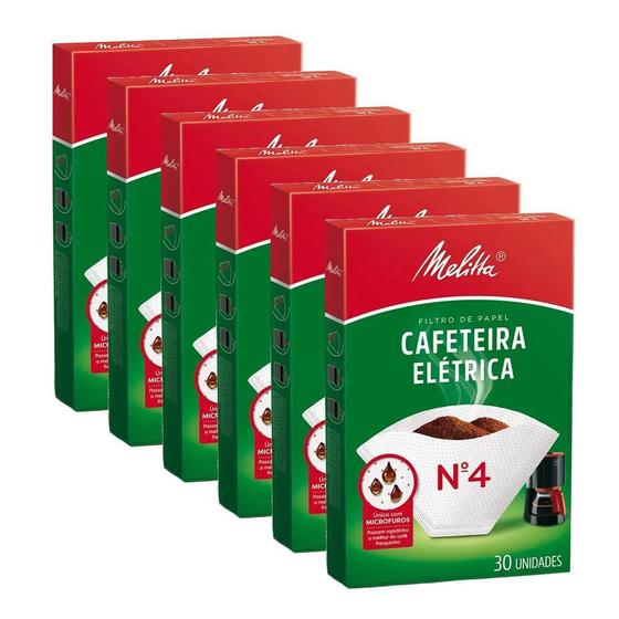 Coador De Café De Papel Filtro Melitta N4 Kit 6 Menor preço em Coador De Café De Papel Filtro Melitta N4 Kit 6