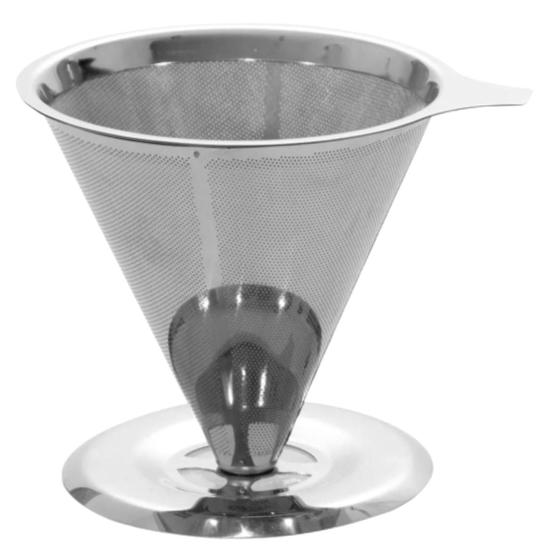 Imagem de Coador de Café Inox Reutilizável Dispensa Filtro 103 Grande