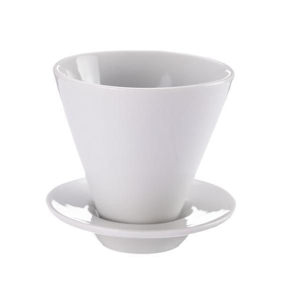 Imagem de Coador De Café Liso Com Base Porcelana Branca Cafeteria