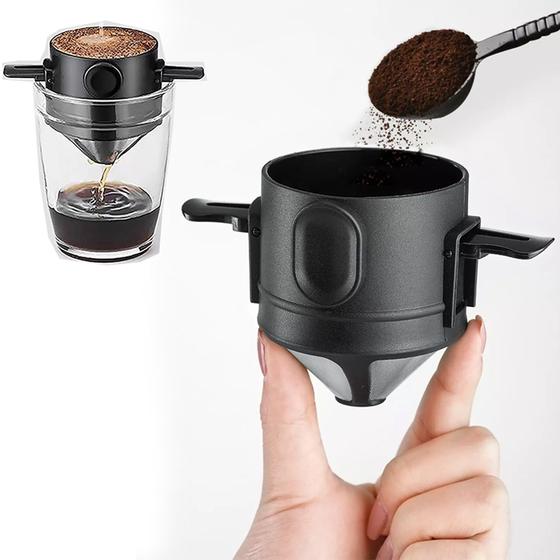 Coador de Café Portátil Mini Filtro Aço Inox Drip Coffee Cozinha Reutilizavel Menor preço em Coador de Café Portátil Mini Filtro Aço Inox Drip Coffee Cozinha Reutilizavel
