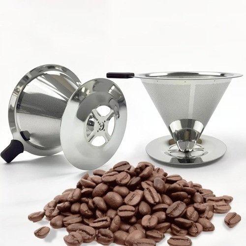 Imagem de Coador De Café Reutilizavel Pour Over Aço Inox Não Precisa De Filtro cozinha chá coar economize