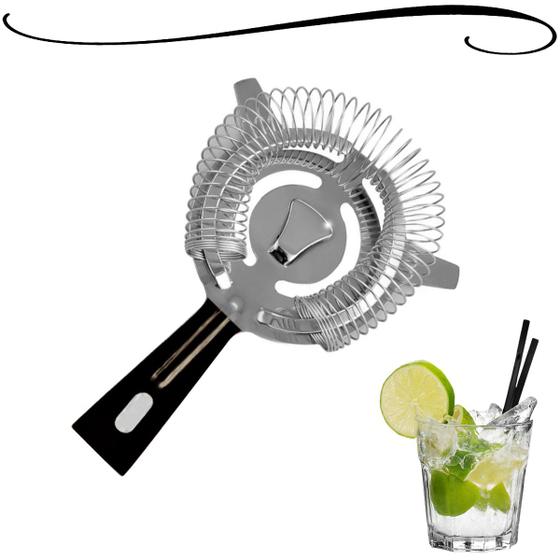 Imagem de Coador de Gelo Drink Strainer Profissional Aço Inoxidável Para Coqueteleira Artesanais Bar Barman Bartender 26218 26217
