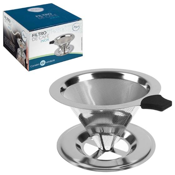 Coador Filtro Café Aço Inoxidável Inox Permanente Tamanho 101 Reutilizável Sem Papel Cuador Ecológico Menor preço em Coador Filtro Café Aço Inoxidável Inox Permanente Tamanho 101 Reutilizável Sem Papel Cuador Ecológico