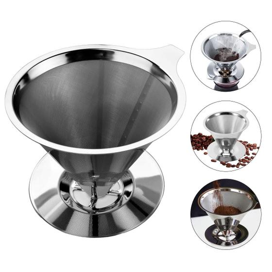 Imagem de Coador Filtro Café Pour Over Inox Tam 101 Sem Filtro