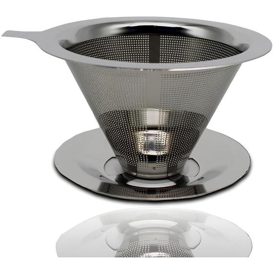 Coador Filtro de Café Aço Inox Reutilizável Ecológico 102 Menor preço em Coador Filtro de Café Aço Inox Reutilizável Ecológico 102