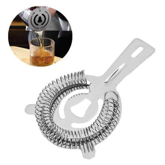 Coador Strainer De Gelo Bartender Profissional 2 Apoios Aço Inox
