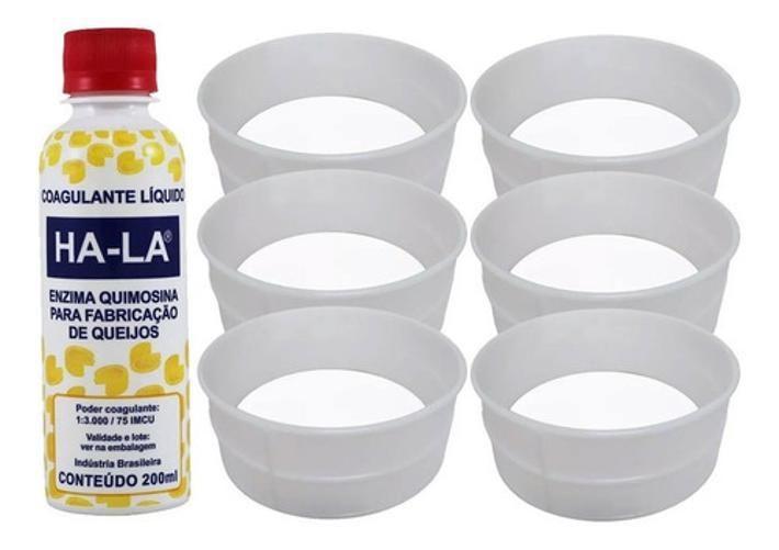 Imagem de Coalho Líquido Ha-La 200Ml + 6 Formas Queijo Canastra 1Kg