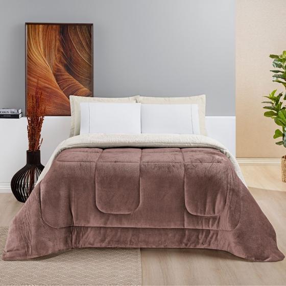 Coberdrom Queen Size Cobertor Grosso Manta Com Sherpa Macio - ENTROU COMPROU Imagem de Coberdrom Queen Size Cobertor Grosso Manta Com Sherpa Macio