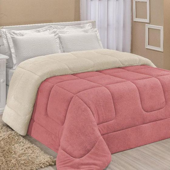 Imagem de Coberdrom Robust King Manta Soft Sherpa Lã de Carneiro Pesado Grosso 1 Peça - Rosa