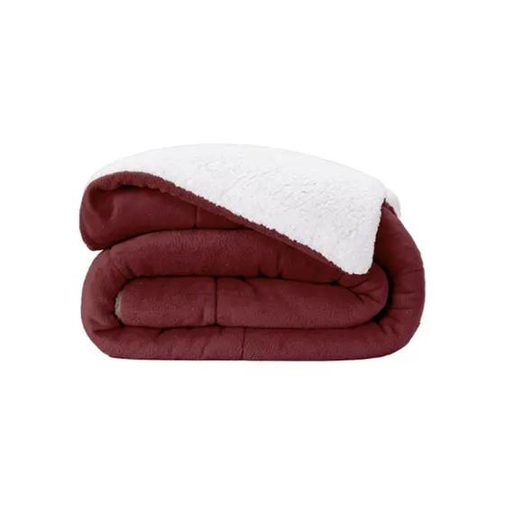 Imagem de Coberdrom Sherpa Dupla Face Queen Size Vinho 2,40x2,60