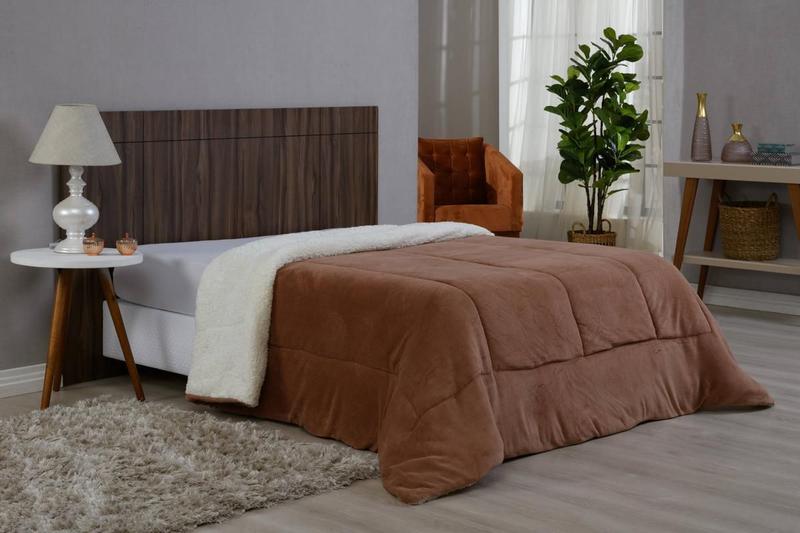 Imagem de Coberdrom Solteiro Avelã Dupla Face Manta Soft Plush