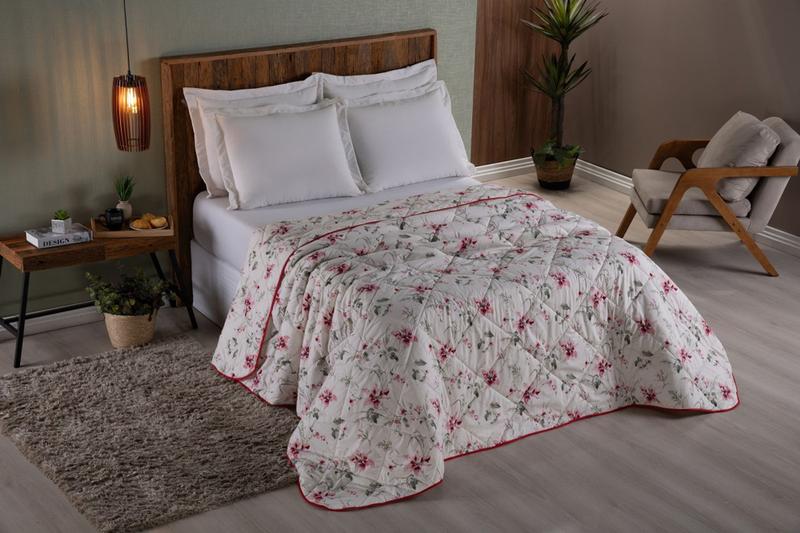 Imagem de Coberta cama solteiro percal estampado 400 fios edredom 100% poliester