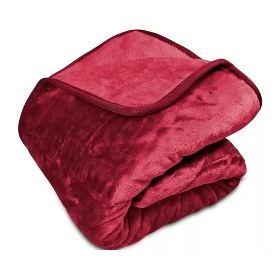 Imagem de Cobertor Attuale Raschel Liso Casal Vermelho 180X220cm - Home Design