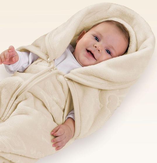 Imagem de Cobertor Baby Sac Touch Texture Bege - Jolitex Ternille