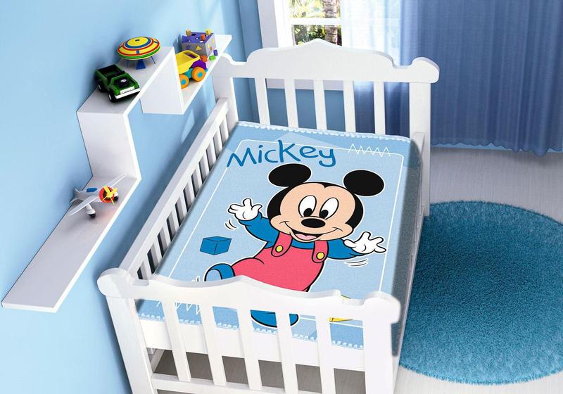 Imagem de Cobertor Bebê Antialérgico Jolitex Disney Mickey Azul