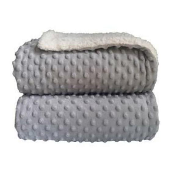 Imagem de Cobertor Bebê Com Sherpa Dots Cinza Glacial