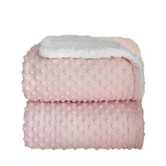Imagem de Cobertor Bebê Com Sherpa Dots Rosa Bebê