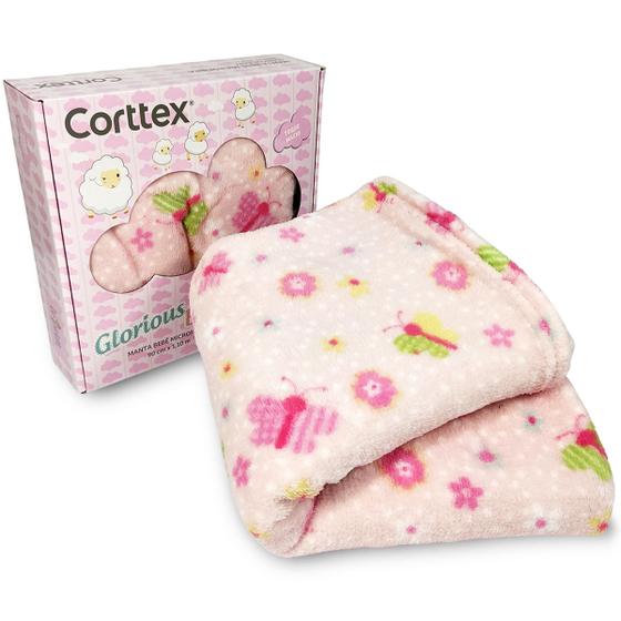 Imagem de Cobertor Bebê Corttex Glorious Antialérgico Caixa Presente - Manta Berço Microfibra Infantil 90x110