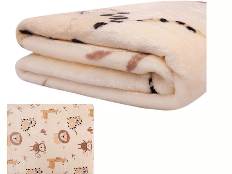 Imagem de Cobertor Bebe Estampado Macio AntiAlérgico Baby Flannel Turminha Bichinhos 0,90mx1,10m Etruria