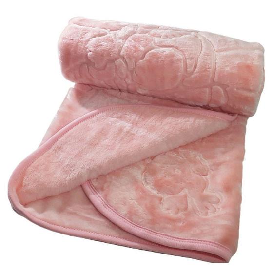 Imagem de Cobertor Bebe Frio Intenso Menina Urso 0,90 x 1,05cm Toque Macio Antialergico - Dardara