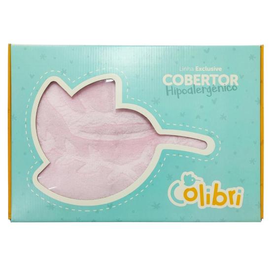 Imagem de Cobertor Bebê Infantil Colibri Relevo Antialérgico Rosa Elef