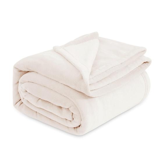 Imagem de Cobertor Bedsure Fleece Flanela Creme - Tamanho Queen (220x230cm)