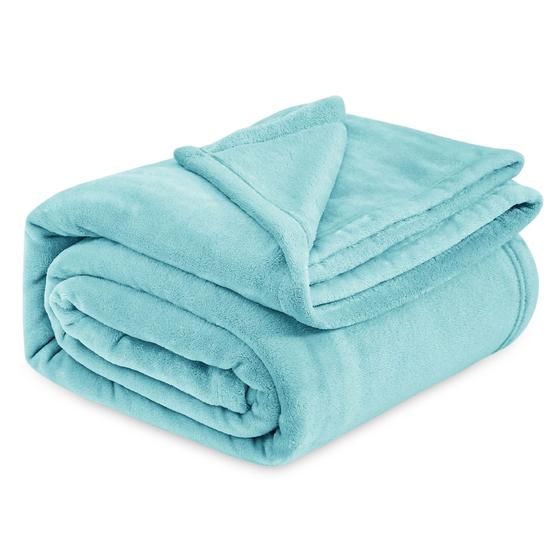 Imagem de Cobertor Bedsure Fleece King Size - Macio e Aveludado - 275x230cm - Azul Rio