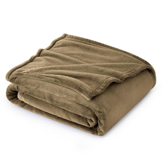 Imagem de Cobertor Bedsure Fleece Twin Size 150x200cm Camel 300GSM