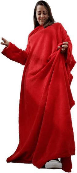Imagem de Cobertor c/ Mangas Vermelho Liso 1,60 X 1,30m