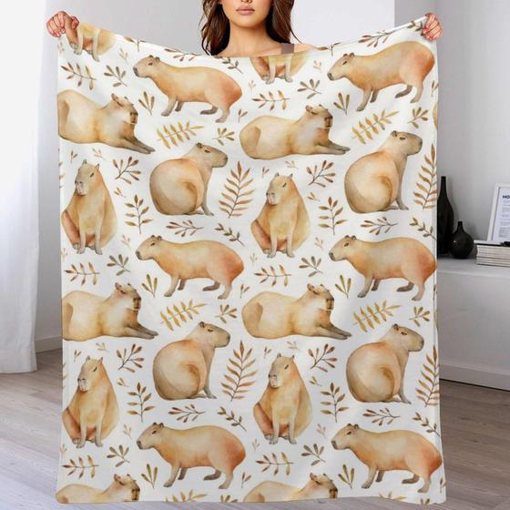 Imagem de Cobertor Capybara Super Soft - 50x40cm - Macio e Aconchegante
