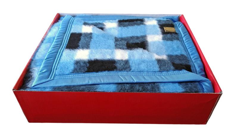 Imagem de Cobertor Casal 2,00 x 2,30m Pelo Alto Acalanto Xadrez Azul Céu